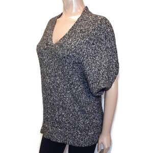 Michael Kors Heathered Short Dolman Sleeve Tunic Sweater Vneck Pullover MK